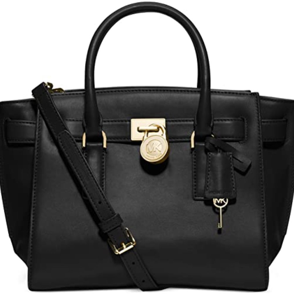 Michael Kors Hamilton Traveler Satchel Black Large structured handbag